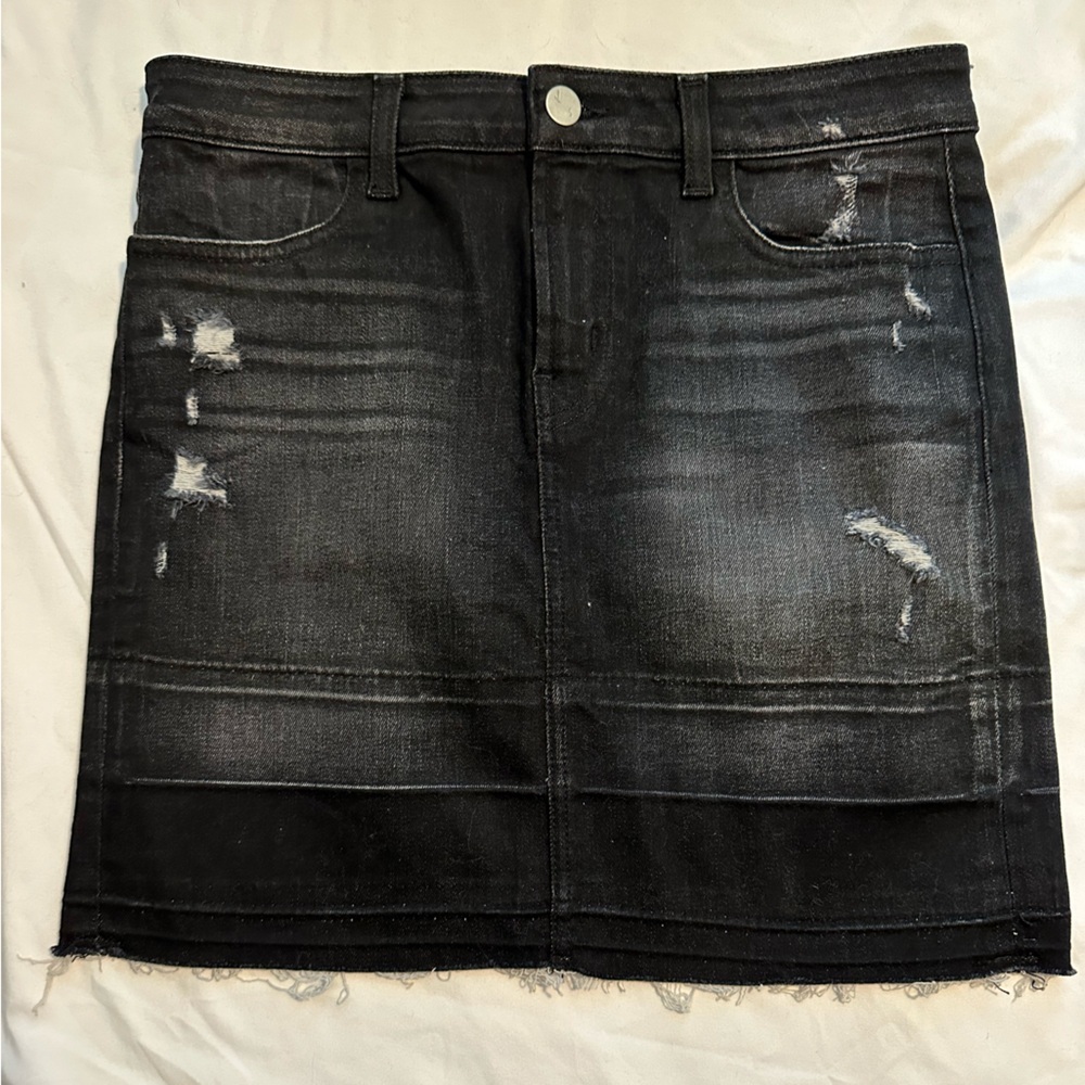JBRAND WOMENS BLACK DENIM MINI SKIRT